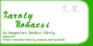 karoly mohacsi business card