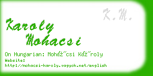 karoly mohacsi business card